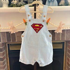 DC Blue Striped Superman Kids Overalls